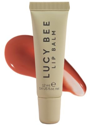 Lucy Bee Tinted Lip Gloss, Plumping & Nourishing, Dusky Rose Shade, Conditioning Vegan Lip Gloss, Non-Sticky, Glossy Finish with Shea, Mango & Avocado, Vegan, 12ml