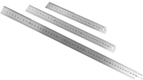 WELDINGER Edelstahllineale 3er-Set 200, 300 und 500 mm lang