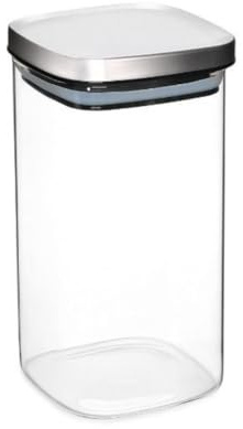 Jomafe Glass Storage Container With Stainless Steel Lid – BPA Free – 1400ml - Airtight, Multipurpose, Cereal Food Containers