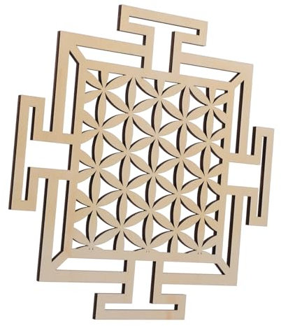 Gatuida Holz-deko Wandhänger Square Flower of Life Geometrisch Hohl Schnitt Meditationsdekor Wohnzimmer Kunst Anhänger Aus Holz Mit Feiner Verarbeitung Und Einfachem Aufhängen
