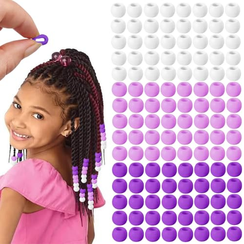 Perline per capelli in silicone per donne e ragazze, morbide perline colorate per bambini, ragazze, donne, accessori per capelli per trecce (viola)