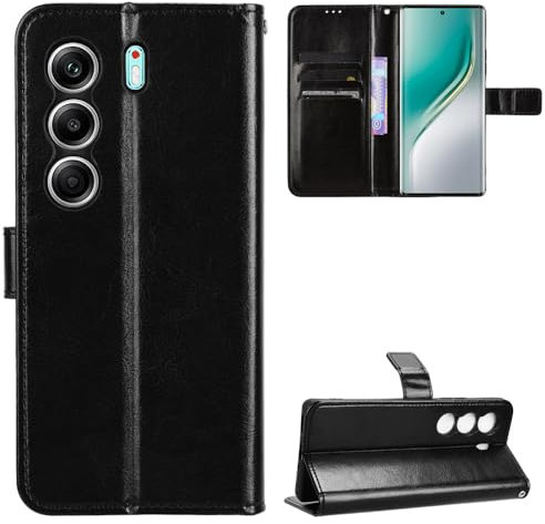 BellaCase Tecno Camon 40 Pro 4G/5G Coque [Étui Portefeuille] [Fonction Support] [Slots pour Cartes] [Couverture à Rabat Magnétique] Compatible avec Le Smartphone Tecno Camon 40 Pro 4G/5G(Noir)