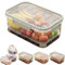 Outdoor Ice Preservation Box, Kitchen Refrigerator Storage Box, Snackle Box with Ice Pack & Handle for Meat,Veggies, with Drain Divider for Camping Picnic (Green)