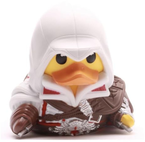 TUBBZ: Assassin's Creed - Ezio Auditore Rubber Duck Collectable Toy 9 cm | Official Assassin's Creed Merch – Vinyl Figure with Bathtub Display, Gaming Assassin, Fan Decor & Novelty Duck Gift