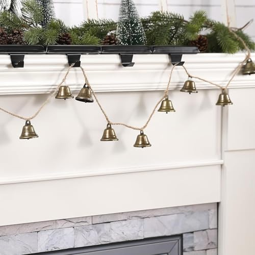 Weihnachtsdekoration, Glocken, Weihnachtsgirlande, rustikale Glocken, Girlande für Weihnachtsbaum, Kaminsims, Kamin und Wanddekoration
