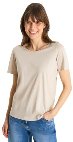 Damen Basic T-Shirt mit Rundhals in Unifarbe