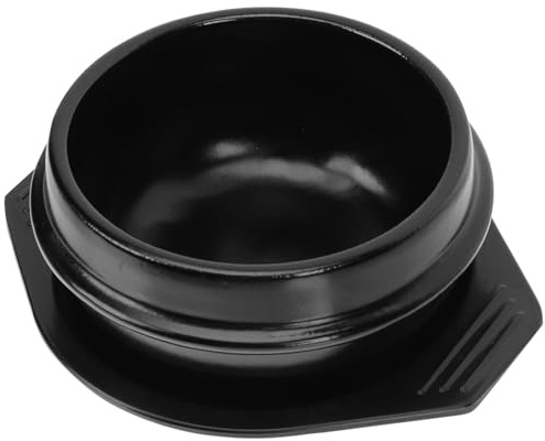 ASAKKURA Pot en Céramique Coréenne avec Plateau à Deux Compartiments, Cocotte à Fond Épais pour Mijoter, Conservation Longue Chaleur, Ustensile Écologique pour Cuisiner