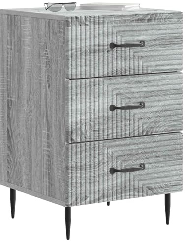 vidaXL Nachttisch Graues Sonoma 43 x 41 x 66,5 cm Holzwerkstoff, Kompakter Nachttisch, rechteckig, Vintage Stil, viel Stauraum, Coole Beistelltisch für kleine Räume