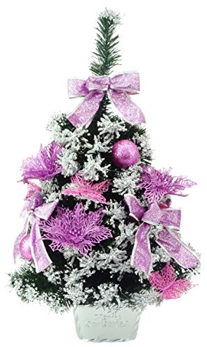 Christmas Concepts® 60cm (24) Frosted Christmas Tree With Baby Pink Decorations - Pre Decorated Christmas Tree
