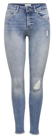 ONLY Damen Jeans Onlblush Mid Sk ANK Raw Rea333noos