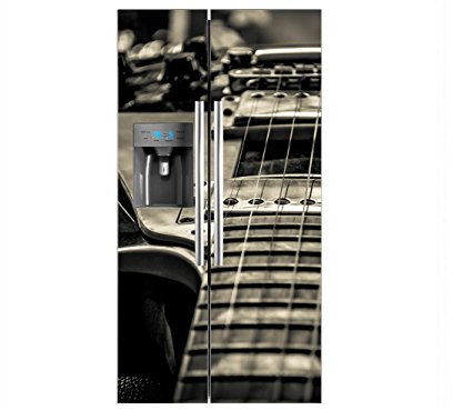 Vinilo Frigorífico Americano Guitarra Eléctrica | 90x180cm | Varias Medidas | Pegatinas de Nevera Económicas y Elegantes | Vinilo Nevera