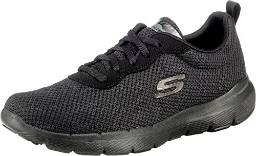 Skechers Flex Appeal 3.0 First Insight, Sneakers Donna, Nero Black Mesh Trim, 37.5 EU