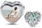 GNOCE Personalisiert Foto Charm Damen Bead Anhänger 925 Sterling Silber Mit Zirkonia 18K Rose Gold Perlen Charms für Armbänder Halsketten (Stil-2)