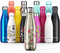 Proworks Edelstahl Trinkflasche | 24 Std. Kalt und 12 Std. Heiß - Vakuum Wasserflasche - Isolierflasche für Sport, Laufen, Fahrrad, Yoga, Wandern und Camping - 1 Liter - Gold - Margerite
