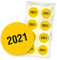 itenga 500x Jahresetiketten Jahreszahl 2021 I Aufkleber für Akten und Ordner selbstklebend aus Haftpapier Rund Grün Ø 2,0 cm