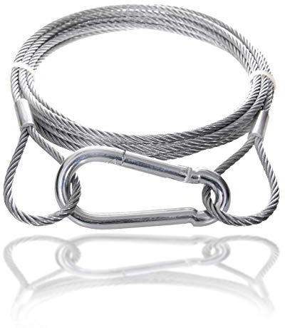 Drahtseile24 Stahlseil mit Haken, Drahtseil mit Haken und Öse – Aufhängeseil, Seilaufhängung | Ø4mm / 160kg Nutzlast | 0,5m