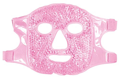 Gel Gesichtsmaske, Augenmaske kühlend, Kühlmaske Gesicht, wiederverwendbare Heiß-Kalt-Kompressen-Gel-Perlen-Gesichtsmaske für Augenringe, trockene Augen, Kopfschmerzen, Gesichtsmüdigkeit