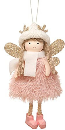 Weihnachtsengel Ornament, Weihnachten Engel Anhänger, Engel Puppe Anhänger Baum hängende Ornament Weihnachtsbaum Dekoration Weihnachten Engel Puppe Anhänger für Party Festival Home Decor, Rosa