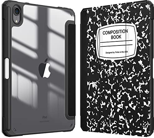 FINTIE Schutzhülle kompatibel mit iPad mini 2021 6. Generation 8,3 Zoll – [Stifthalterung] Schlanke, leichte Schutzhülle, transparente Rückseite, stoßfest, Standby/Aufwecken, Auto, Notizbuch, Schwarz