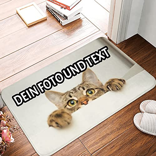 QIYI Personalisierte Foto Fußmatte, Individuelles Fußabtreter Eingangsmatte mit eigenem Foto/Text, Türmatte selbst gestalten, Schmutzfangmatte, Pflegeleichte Sauberlauf Matte, 40x60 cm