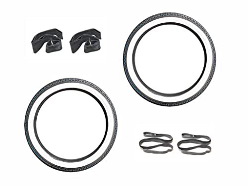 Streetparts24 Weißwandreifen Reifen Schlauch Felgenband Set 2 1/4 x 17 (2.25-17) passend für Hercules Prima M, Puch Maxi S N, Kreidler Flory MF MP, Zündapp ZR ZA ZL ZS ZD Mofa Moped Mokick