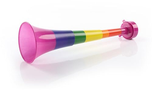Rainbow Pride Vuvuzela Geräuschmacher in Regenbogenfarben, 27 cm lang, perfektes Accessoire für Stolzmonat, Stolzmarsch und Stolzveranstaltungen