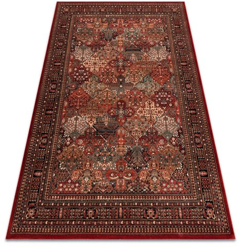 rugsx Wollteppich KASHQAI 4309 300 Orientalisch, Rahmen Rotwein 135x200 cm