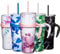 THILY 1180 ml Insulated Tumbler with Handle - Stainless Steel Coffee Travel Mug with Lid and Straws, Keep Drinks Cold for 34 Hours or Hot for 12 Hours, Dishwasher Safe, BPA Free, Lotus Flower