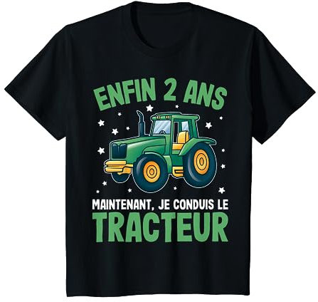 2 Ans Anniversaire De La Ferme Agriculture Garcon Tracteur T-Shirt