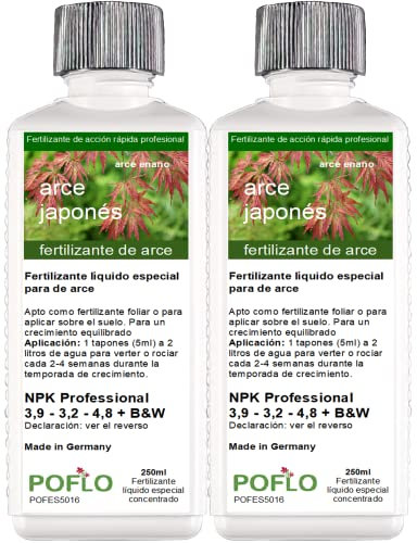 POFLO Engrais pour érable, érable du Japon, érable nain, engrais liquide, érable japonais, engrais complet HIGHTECH NPK (500ml)