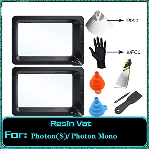 for Anycubic Photon 3D Bagian Printer Vat Resin for Photon(S)/Photon Mono/Mono SE/Mono 4K/Photon Ultra/Photon D2 2 Buah (Size : Black)