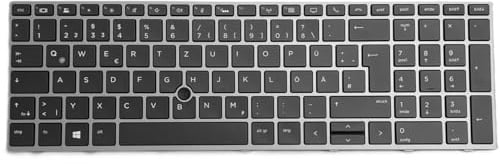 T-ProTek DEUTSCHE - Tastatur Schwarz, Grau Rahmen mit Trackpoint kompatibel für HP ZBook 15 G5