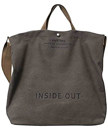 Sumleno Bolso de mano grande de lona para mujer, bolso de trabajo casual, cruzado, asa superior, vintage, estilo grunge
