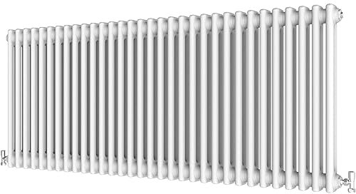 Radbliss Horizontal Traditional 2 Column Radiator 600x1460mm White Cast Iron Style Design RAD Central Heating