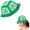 OSOPLAY Gestrickte Bucket Hat für Frauen Handmand Floral Beanies Cap, Kirschgrün, Einheitsgröße