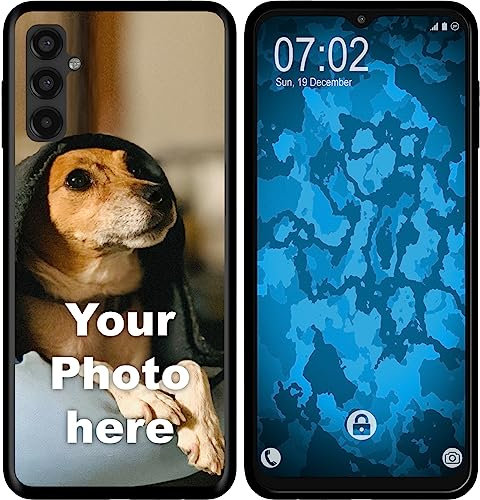 PhoneNatic personalisierte Handyhülle für Galaxy A14 5G in Schwarz Custom Case zum selbst gestalten mit eigenem Foto Bild Text individuell