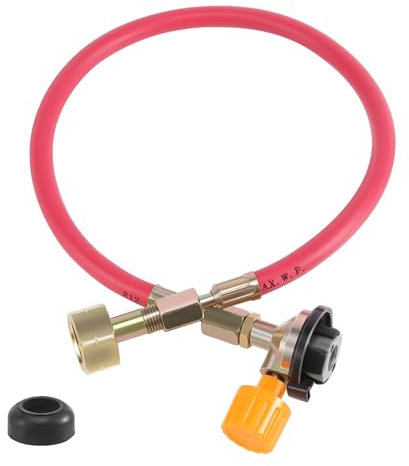 CosyCaya Verbindungs-Set für Camping-Gasschlauch, explosionsgeschützter Butangasschlauch, 65 cm, für Gasgrill, Grill, Nachfüllpack, Butangastank, für den Außenbereich, SFFD-002
