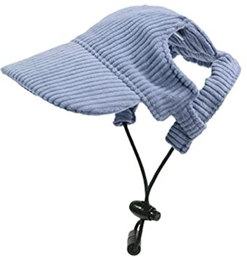 predolo Haustier Sporthut, Modischer Hunde Sonnenhut mit Ohrlöchern, Sonnenschutzhüte, Hunde Schirmmütze, Hunde Baseballmütze für Kleine Hunde, blau XL