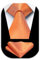 Enlision Orange Herren Krawatte Hochzeit Einfarbig Krawatte mit Einstecktuch Set Plaid Krawatten & Taschentuch