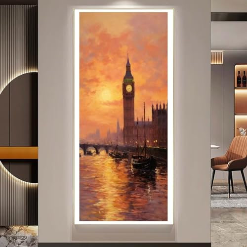 Diamond Painting London Diamond Painting Groß xxl (100x230 cm), Diamant Painting Bilder DIY Malen Nach Zahlen Erwachsene, Full Drill Diamond Painting Kinder Cross Stickerei Kits, Home Wand Décor f316