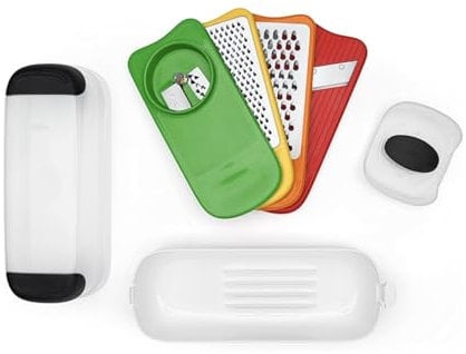 BERARDI | Mandoline Trancheuse professionnelle pour légumes | Ensemble complet de râpes, trancheuses et spiralateur