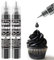 Lebensmittelfarbe Gel - HXDZFX 2×30ml Lebensmittelfarbe, Hochkonzentriertes non-Zucker Food Coloring für Tortendeko, Fondant Weiss, Macarons, Torte, Backen, Osterei, Slime (Schwarz)