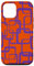 Hülle für iPhone 14 Retro MCM Quadratisches Motiv Vintage Muster 7 orange