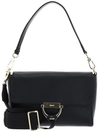 Abro Leder Umhängetasche Schultertasche Leather Kavir Shoulder Bag Temi Black/Gold schwarz