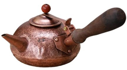 LOVIVER Handmade Hammer Copper Kettle with Side Handle,Tea Maker,Small Copper Teapot Kettle,Teapot with Side Handle,Teaware for Hotel, violet copper