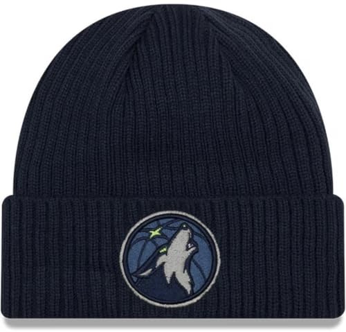 New Era Unisex-Erwachsene NBA Official Sport Knit Core Cuffed Knit Beanie Hat, Minnesota Timberwolves – Marineblau, Einheitsgr��e