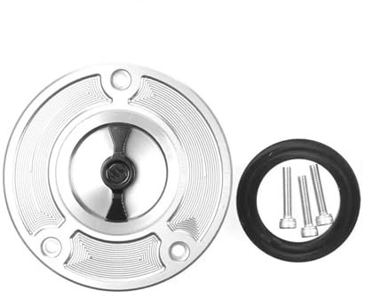 VTSGBLS Motorrad Tankdeckel Für Suzuki GSXR600 750 1000 GSXR GSXR1000 K4 K5 K6 K7 K8 K9 2010-2020 SV650 GW250 Für Bandit GSF 650 1250 GSX1300R Tankdeckel(Silber,Schwarz)