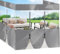 Grau Transparente Pavillonplane 1,9 m x 6,0 m Winddicht Wetterfest Outdoor Vorhang mit Ösen 400g/m² 0,4mm Schutzplane Regenschutz