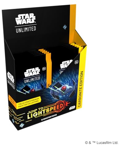 Star Wars Unlimited - Jump to Lightspeed (Umschalten auf Lichtgeschwindigkeit) - Carbonite Display Box (12 Booster Packs pro Display) - Englisch - mit LMS Trading Grußkarte