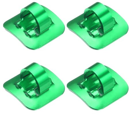sourcing map 4pcs Bicycle C-Clips Clamps Housing Hose Guide Brake Derailleur Shift Cables with Adhesive Seat for MTB, Green